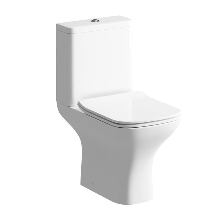 Matt White 600mm Wall Hung Basin Vanity Unit including Chrome Basin Mixer and Rimless WC