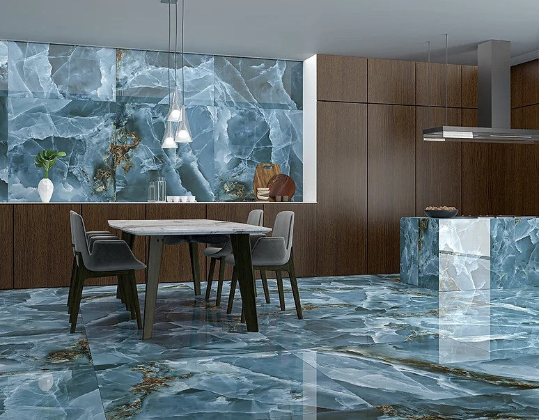 ALLURE Blue Tiles Onyx Tiles Large Floor Tiles Luxury Tiles
