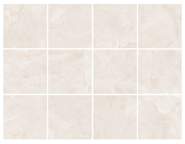 Beige Onyx Marble Effect Matt 60x60cm Floor and Wall Tiles