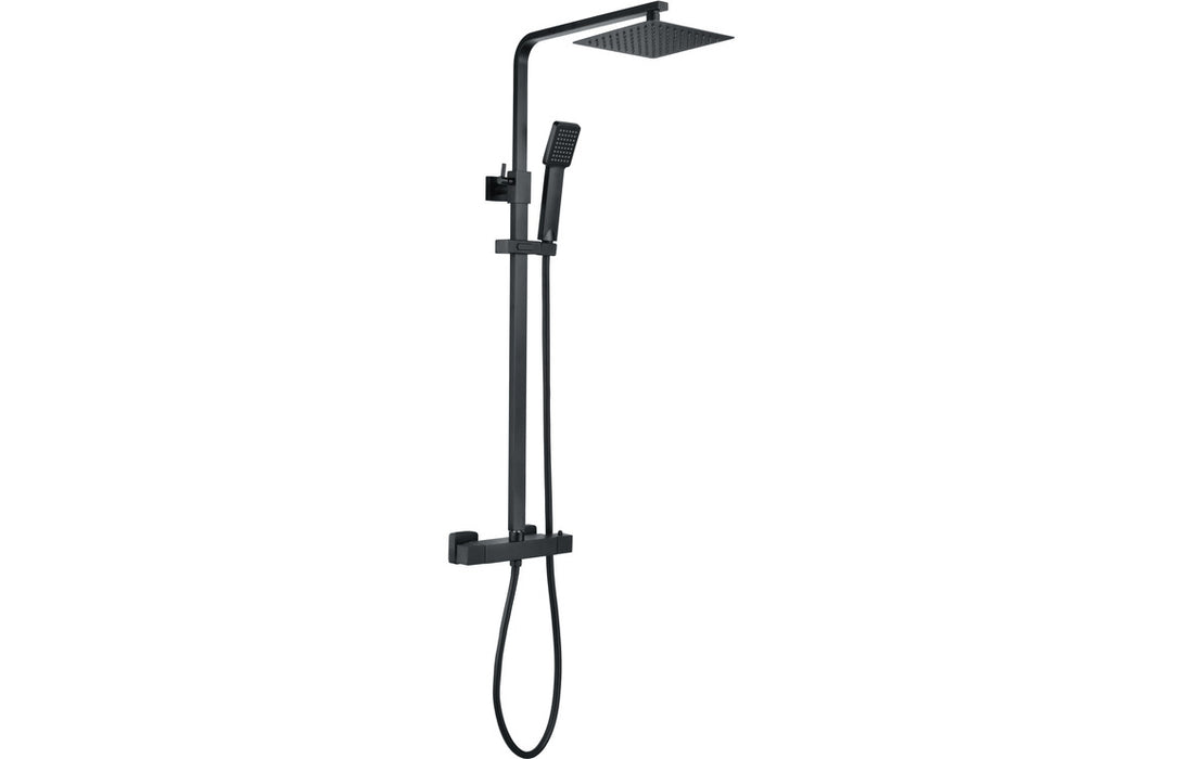 Matt Black Bathroom Taps and Shower Set (Square)
