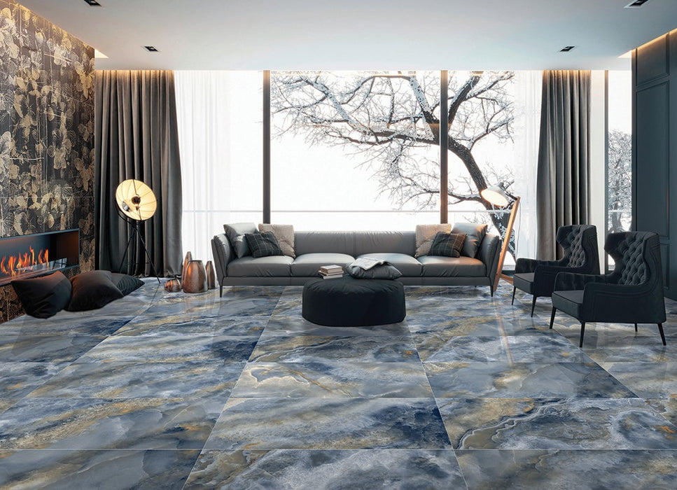CORMAR Blue Luxury Semi Polished Large Tile - 60x120cm