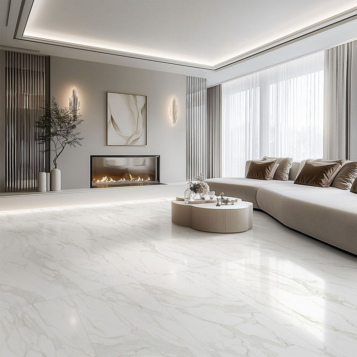 Crystallic Calacatta Premium Gloss Tile 60x120
