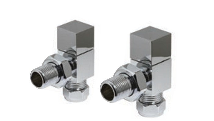 Cubed Chrome Radiator Valves (Pair)