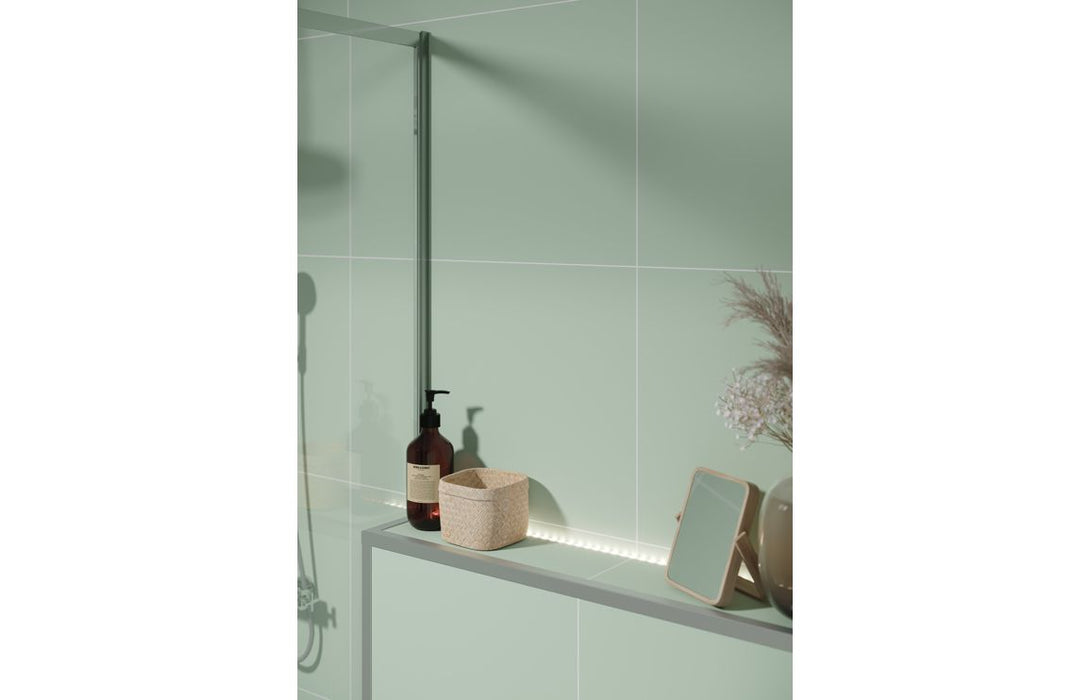 Fibo Contemporary Light Green Tile Effect Bathroom Wall Panel