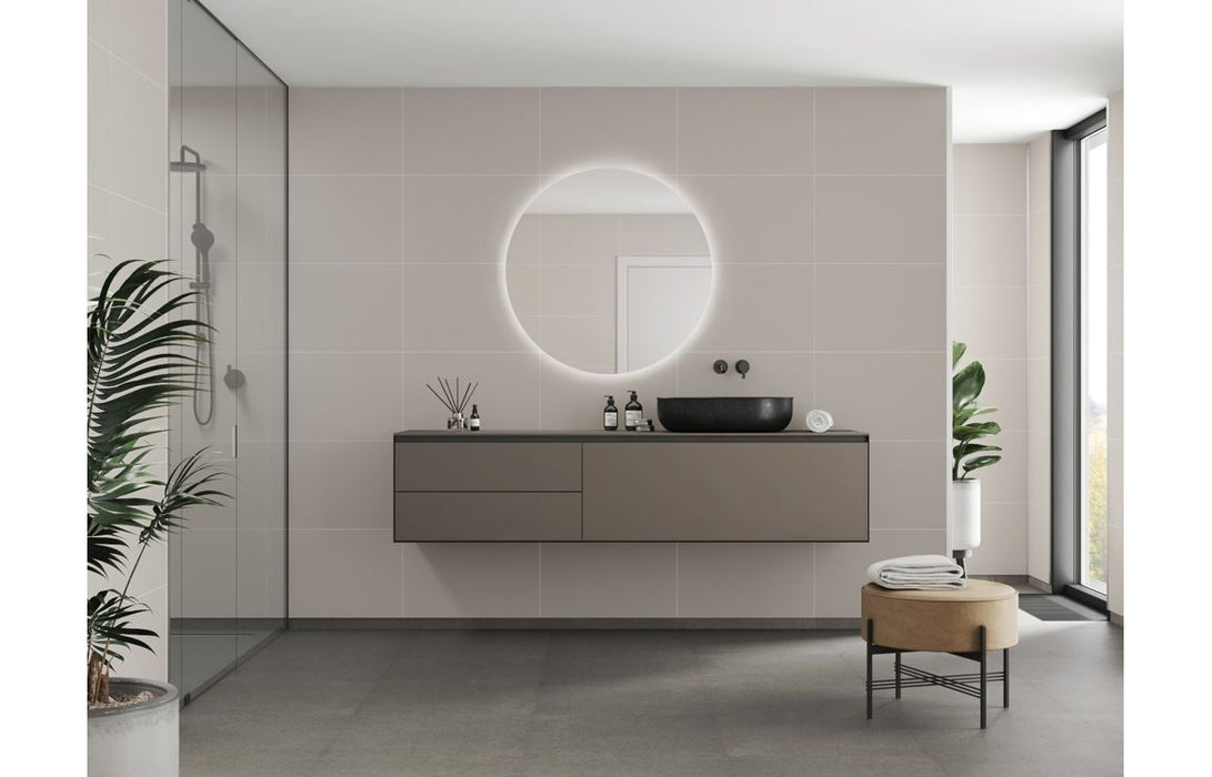 Fibo Contemporary Warm Grey Tile Effect Bathroom Wall Panel