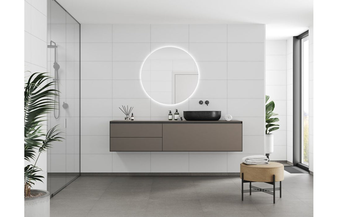 Fibo Contemporary White Silk Tile Effect Bathroom Wall Panel 60x30cm
