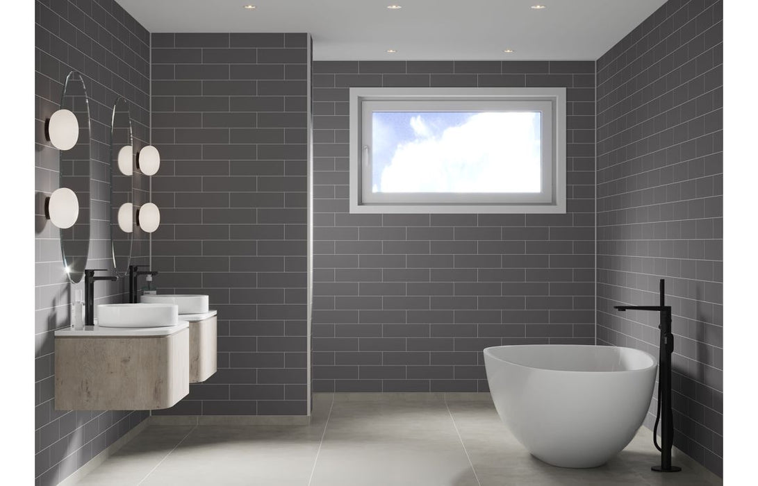 Fibo Urban Aberdeen Metro Brick  Mid Grey Bathroom Wall Panel