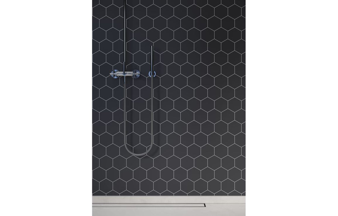 Fibo Urban Black Silk Hexagonal Bathroom Wall Panel