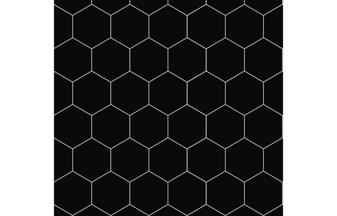 Fibo Urban Black Silk Hexagonal Bathroom Wall Panel
