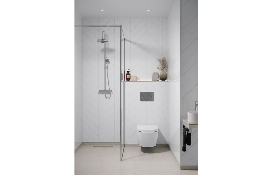 Fibo Urban - Denver White Chevron Bathroom Wall Panel