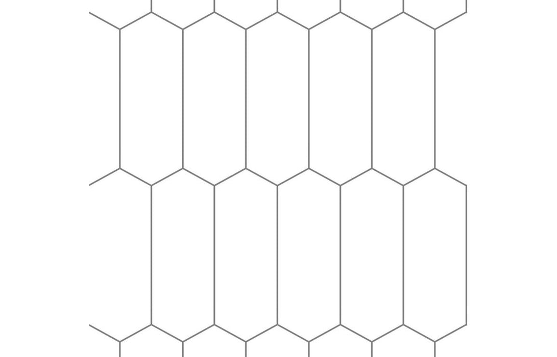 Fibo Urban Denver White Elongated Hexagonal Bathroom Wall Panel