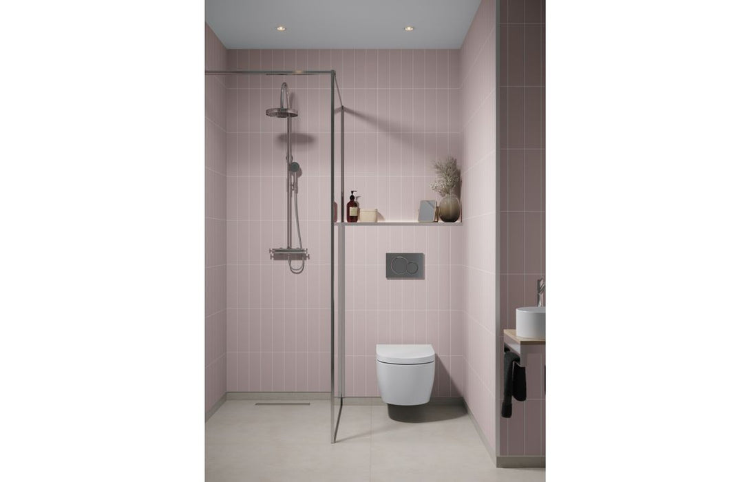 Fibo Urban Dusky Pink Stacked Subway Bathroom Wall Panel