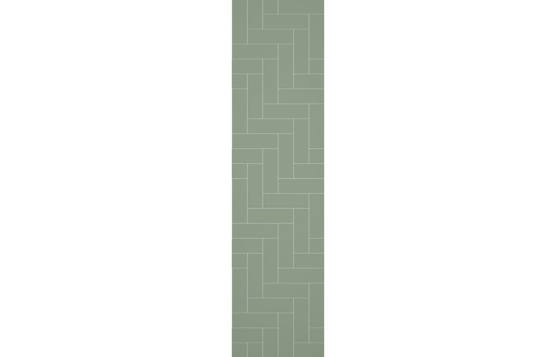 Fibo Urban Olive Green Straight Herringbone Bathroom Wall Panel