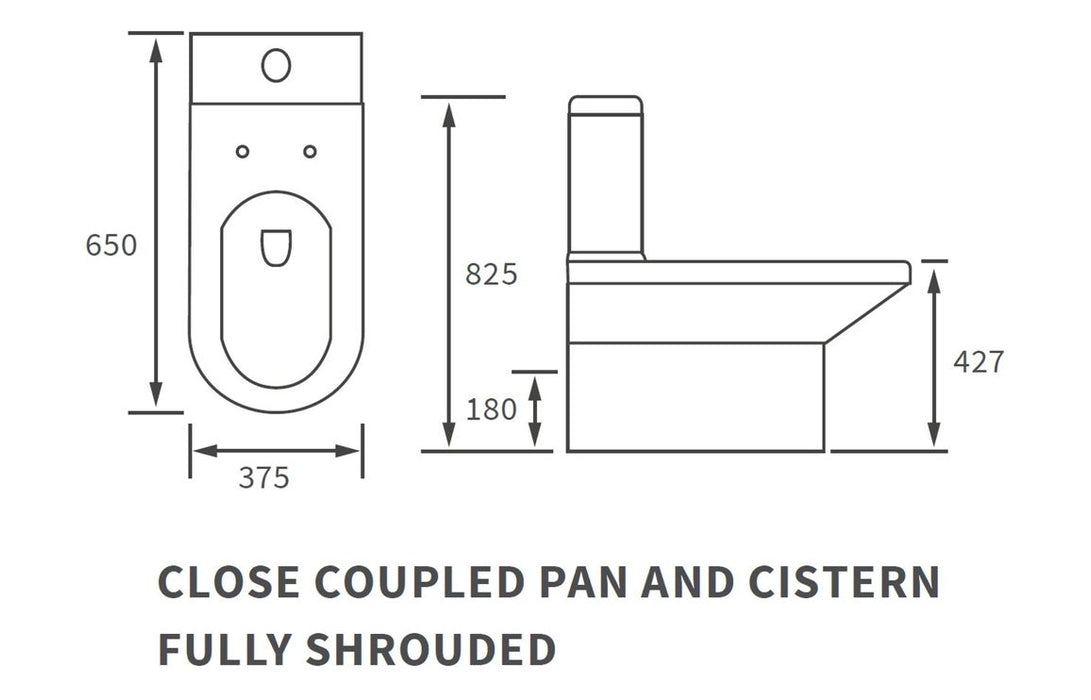Loma Fully Shrouded Close Coupled WC with Soft Close Seat