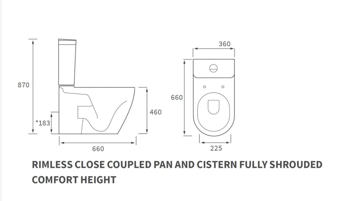 Luxury Comfort Height Rimless Back to Wall WC