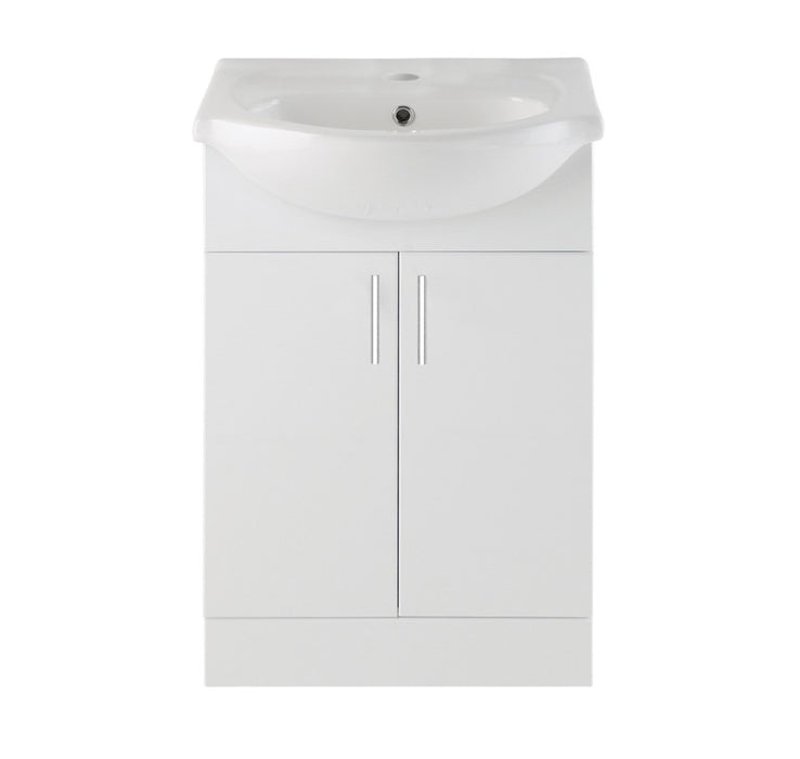 Complete Bathroom Suite with Chrome Fittings incl Rimless WC and Floor Standing Vanity Unit