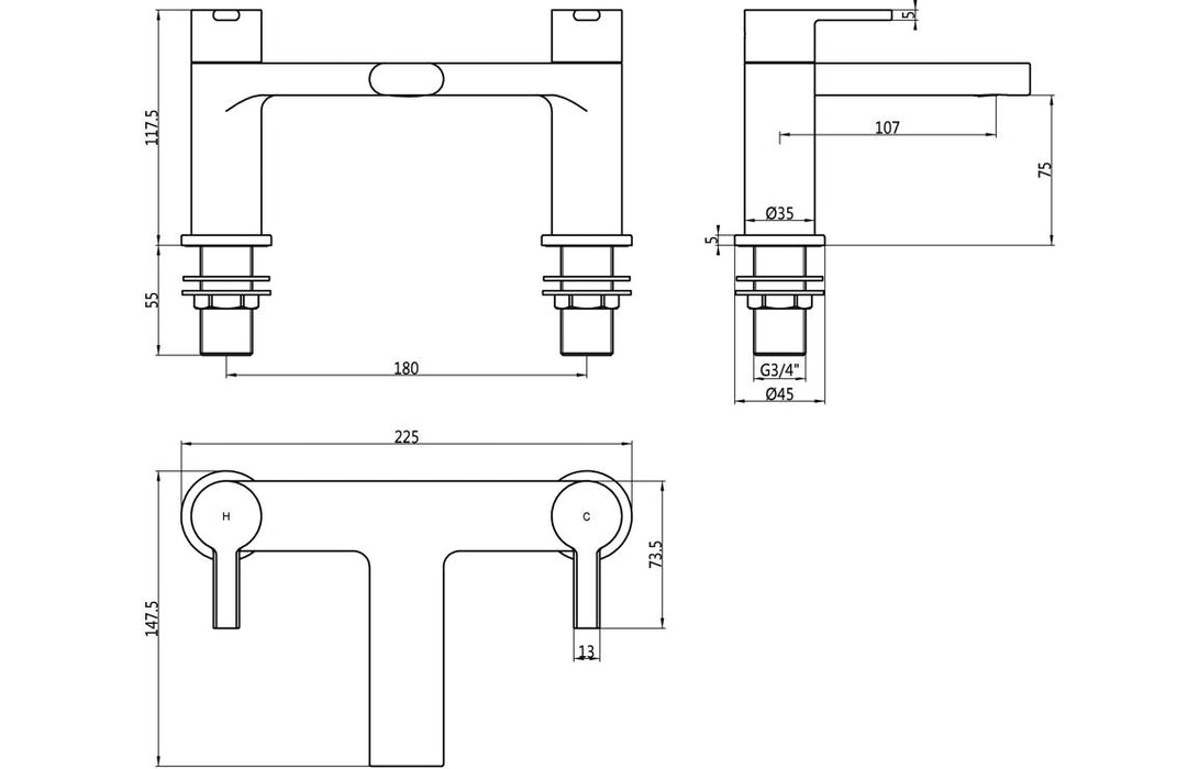 Brushed Brass Bathroom Taps and Shower Set (Round)