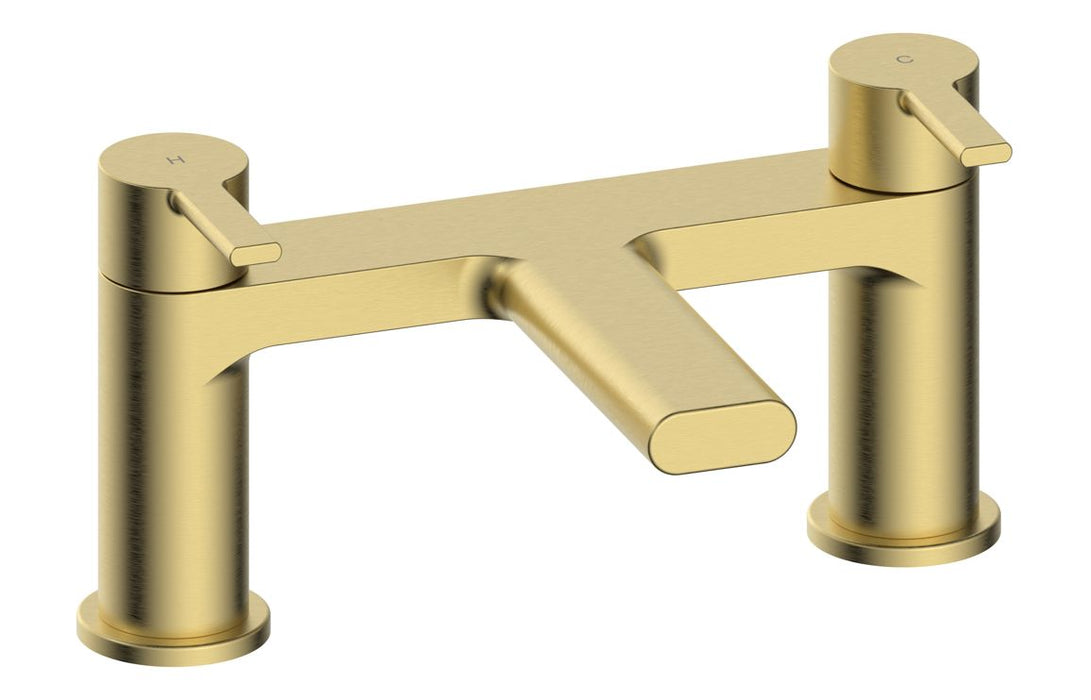 Brushed Brass Bathroom Taps and Shower Set (Round)