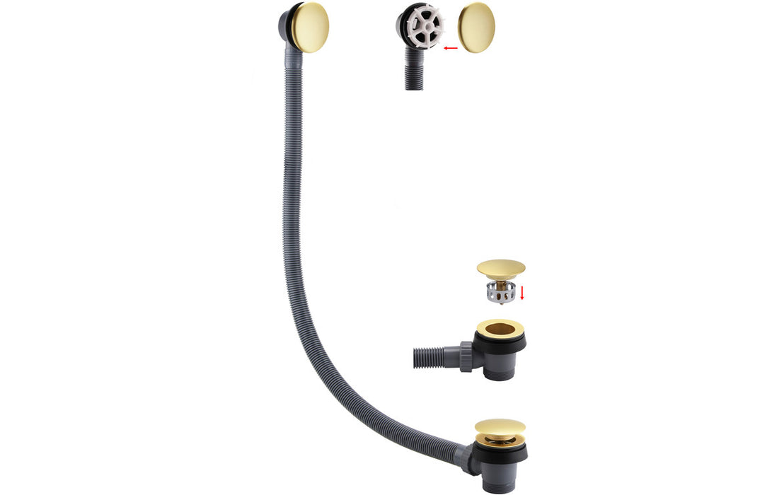 Brushed Brass Bathroom Taps and Shower Set (Round)