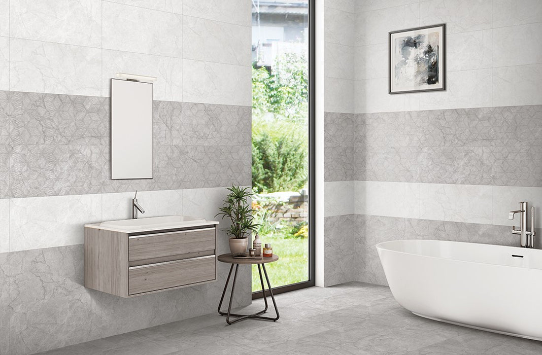 SUMMER GLOSS Light Grey and Grey Wall Tile Collection - 30x60cm
