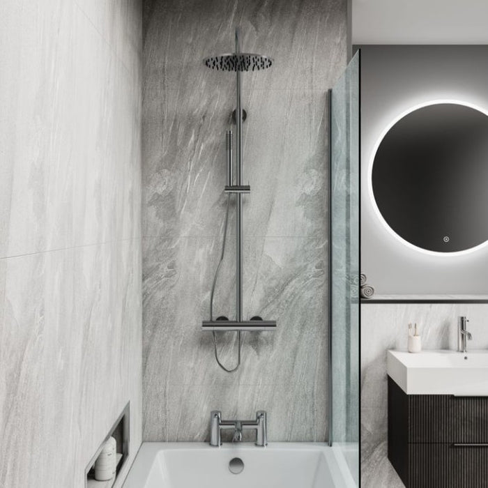 Fibo Scandinavian - Grey Stone (Tile Effect) Bathroom Wall Panel