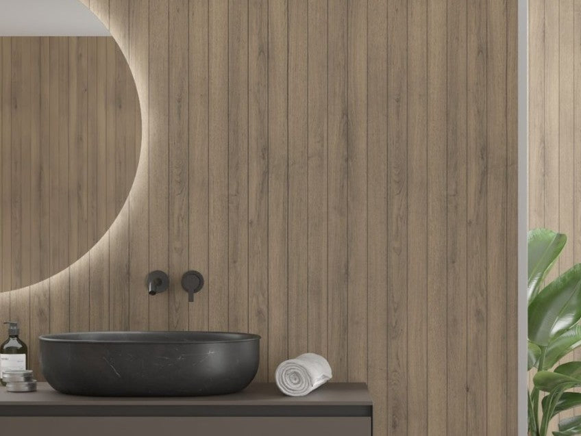 Fibo Scandinavian Pure Oak (Slats) Bathroom Wall Panel
