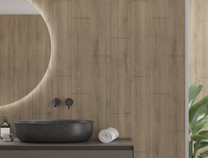 Fibo Scandinavian Pure Oak (Vertical Plank) Bathroom Wall Panel