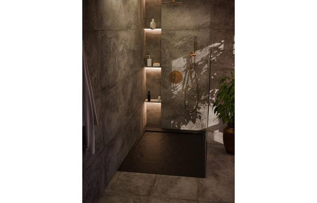 30mm Slate Rectangular Tray & Waste - Black