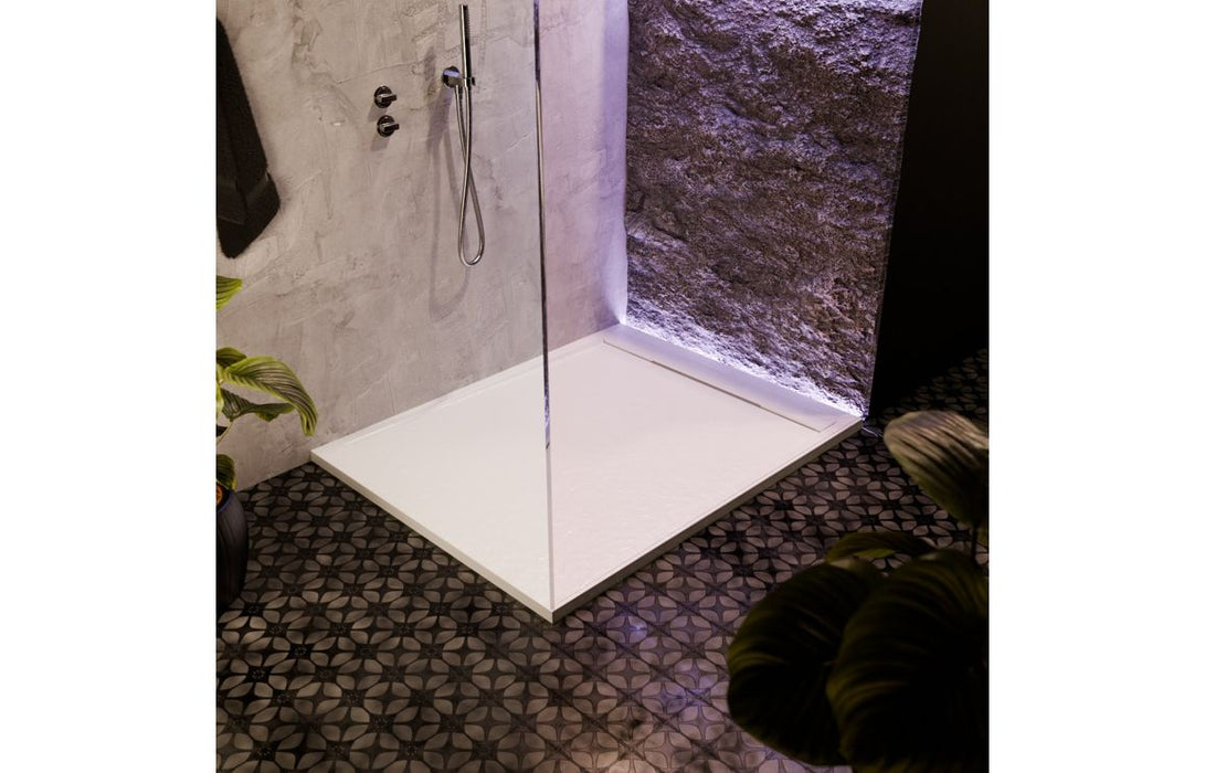 30mm Slate Rectangular Tray & Waste - White