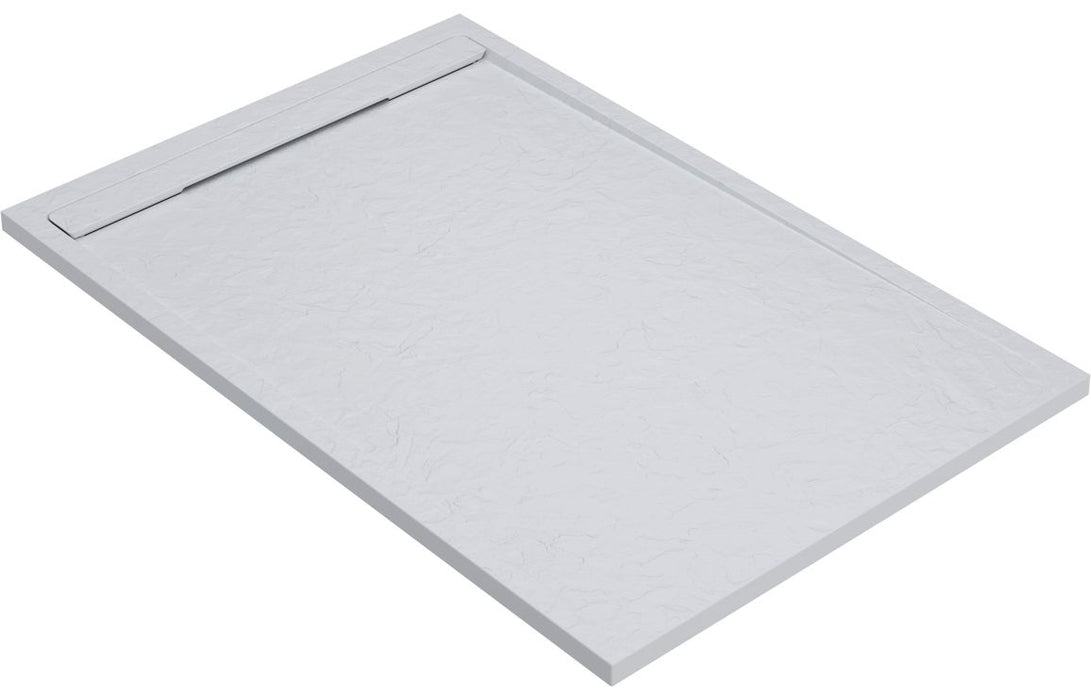 30mm Slate Rectangular Tray & Waste - White