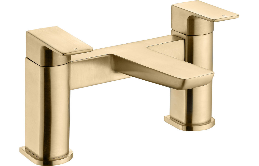 Brushed Brass Bathroom Taps and Shower Set (Square)