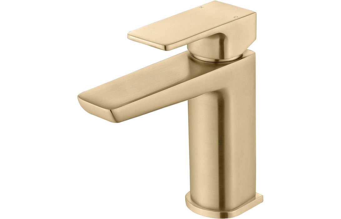 Brushed Brass Bathroom Taps and Shower Set (Square)