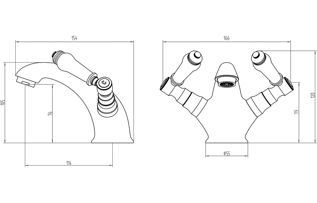 Traditional Chrome Bathroom Taps and Shower Set