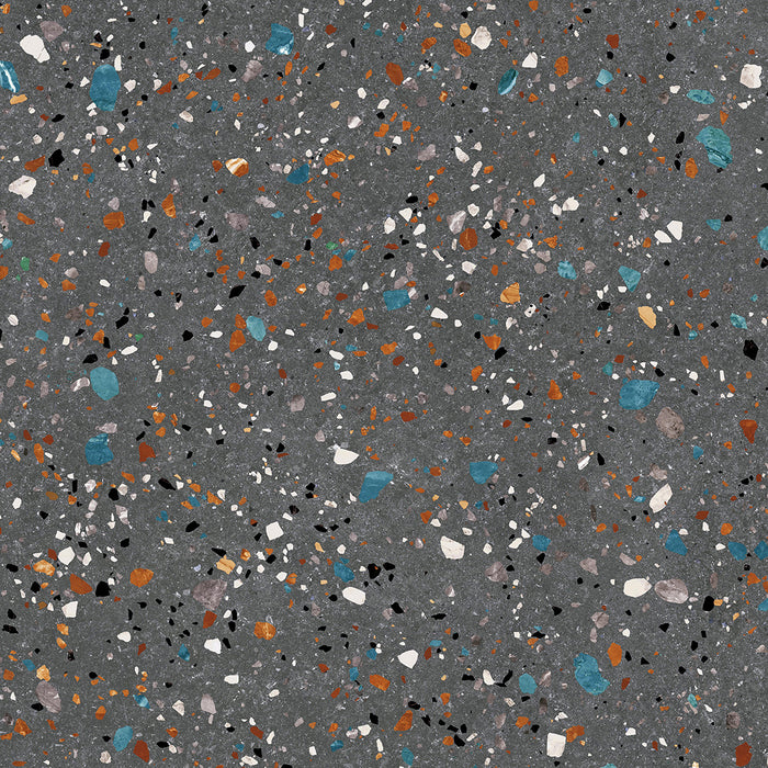 VENETIA BLACK Terrazzo Wall and Floor Tile - 60x60cm