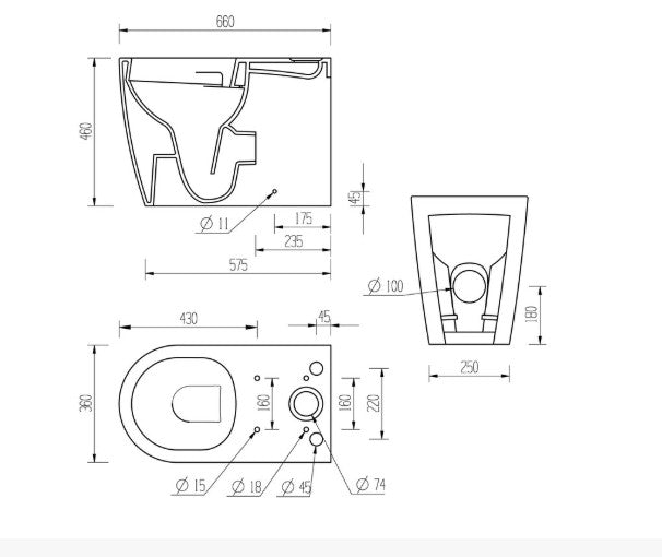 Luxury Comfort Height Rimless Back to Wall WC