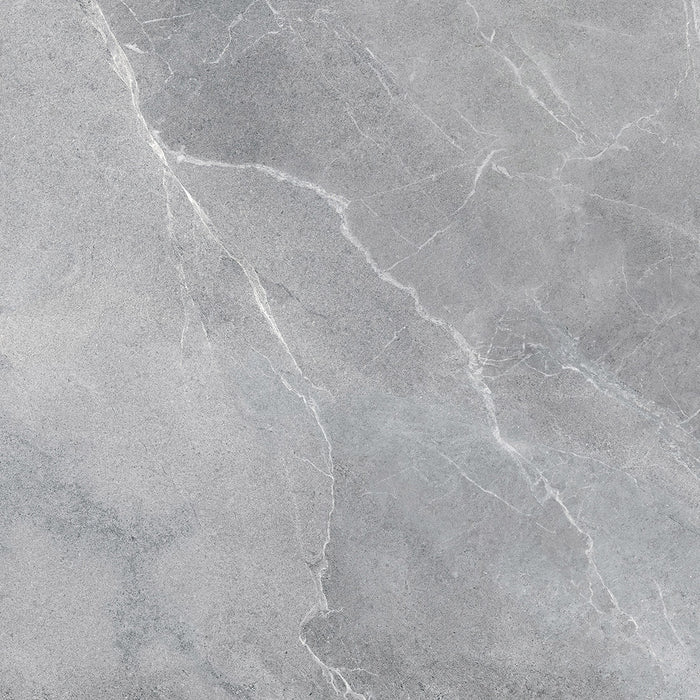 Athens Grey Polished Marble Effect Wall and Floor Tile - 90x90cm