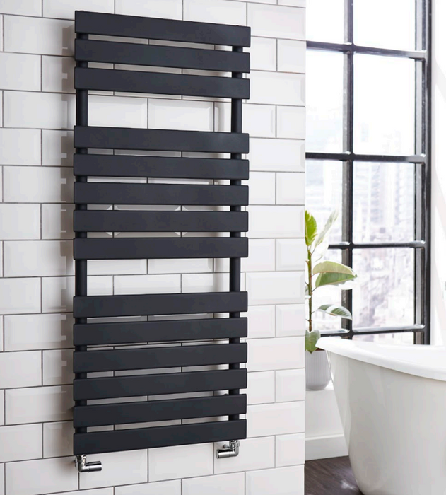 Atlantic Matt Anthracite Designer Heated Towel Rail - 1200 x 500mm