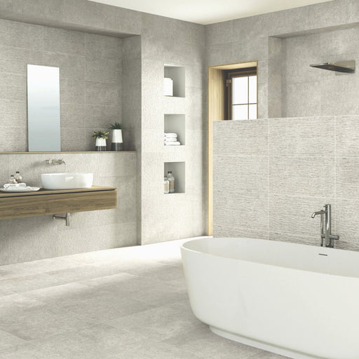BLISS GREY Stone Effect Bathroom Tiles