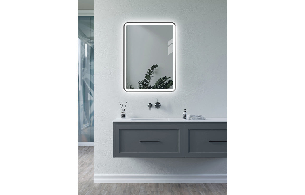 Front lit bathroom hot sale mirror