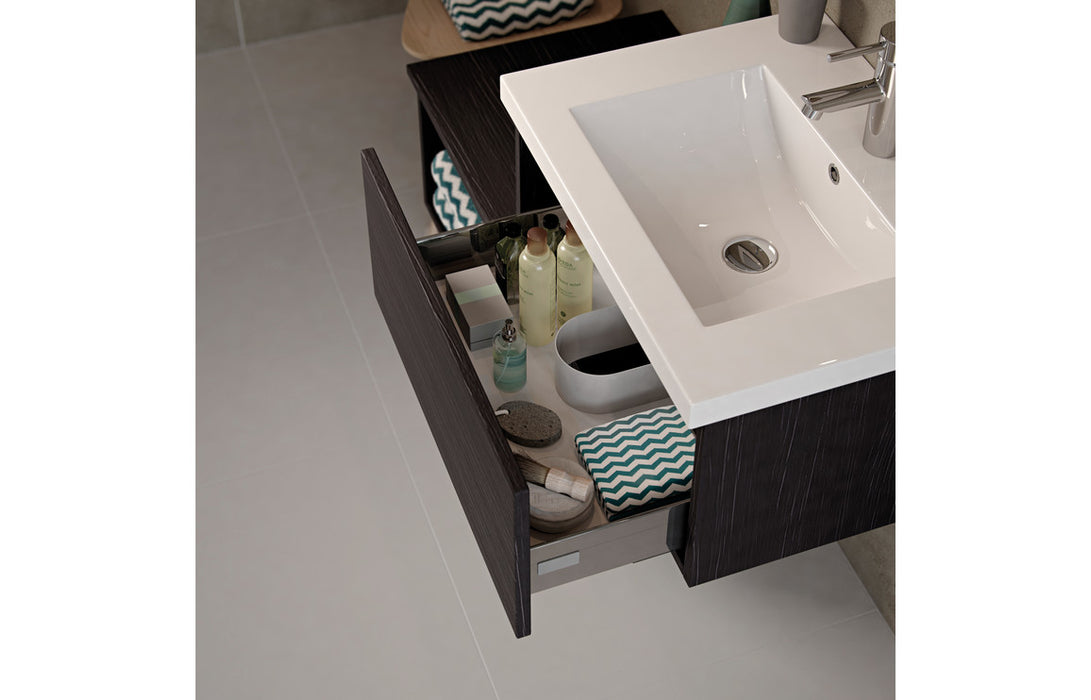 Cavani Graphitewood Effect Floorstanding Basin Unit - 615mm/815mm with Optional Tall Unit
