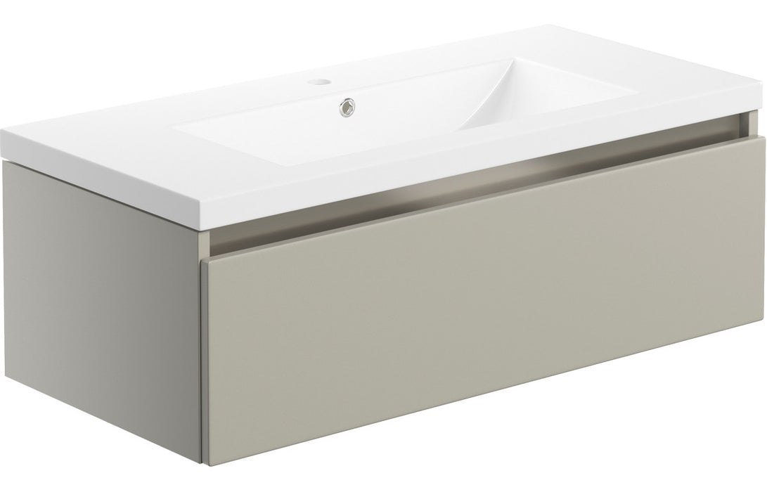 Cavani Latte Wall Hung Basin Unit - 615mm and 815mm with Optional Tall Unit