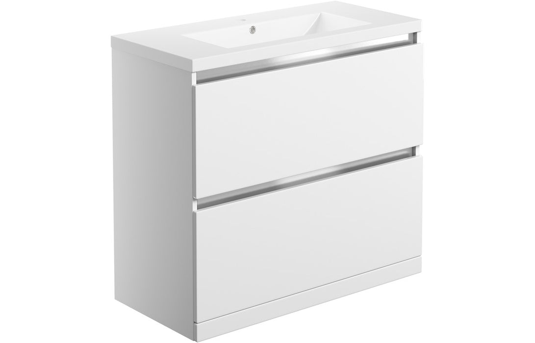 Cavani Gloss White Floorstanding Basin Unit - 615mm/815mm with Optional Tall Unit