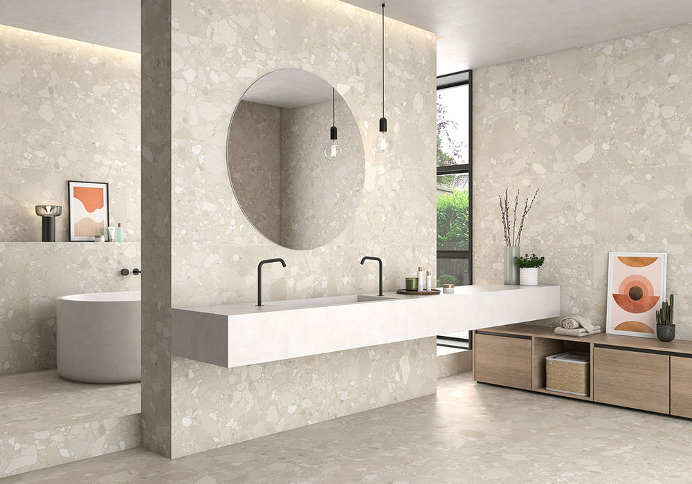 DEVON Terrazzo Style Wall and Floor Tiles - 60x120cm - Two Colour Options