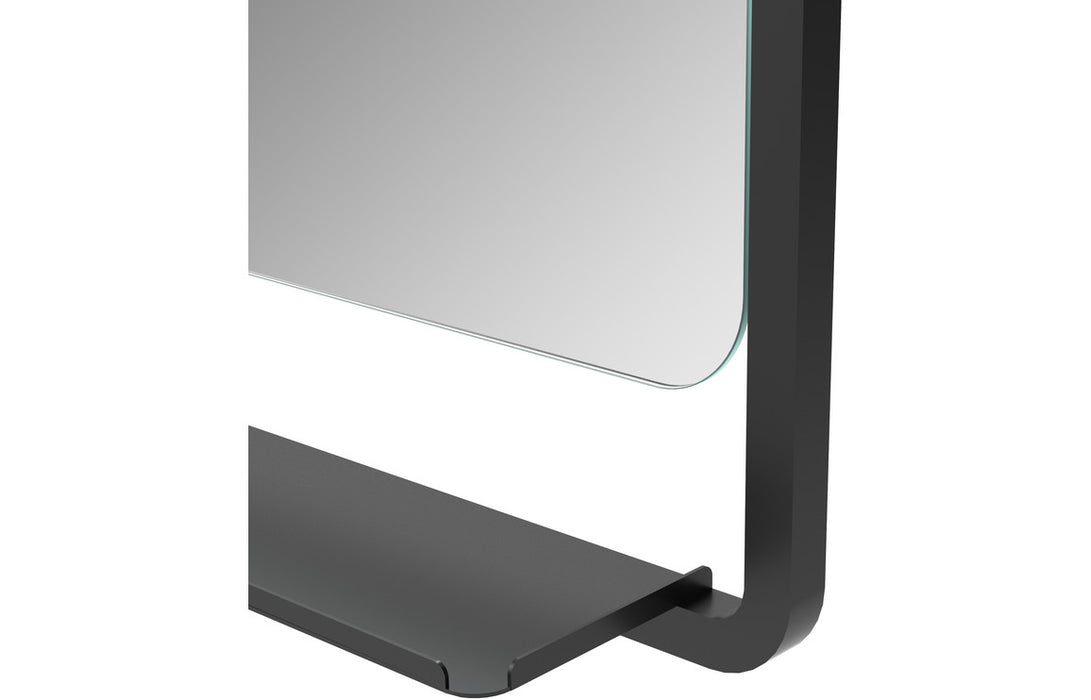 Elfina 500mm Rectangle Mirror with Shelf Matt Black