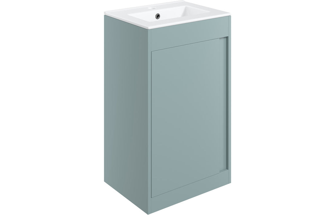 Elite 510mm Floor Standing Vanity Unit Inc. Basin - Matt Sea Green