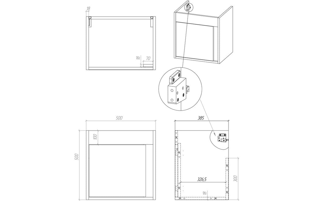 Elite 510mm Wall Hung Unit Inc. Basin - White Gloss