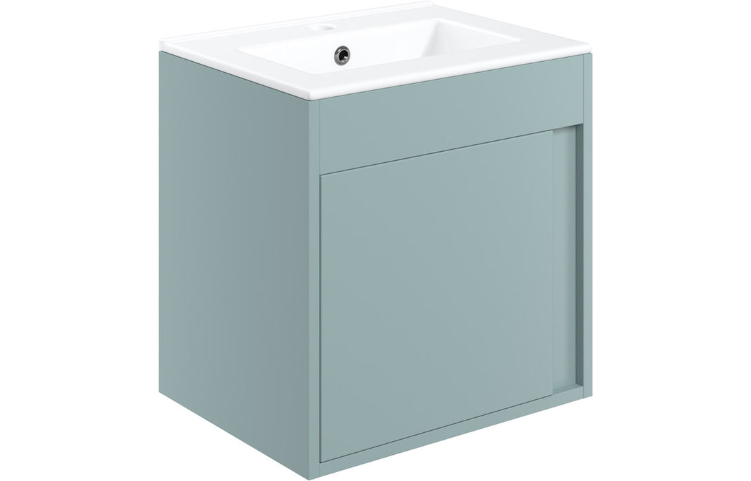 Elite 510mm Wall Hung Vanity Unit Inc. Basin - Matt Sea Green