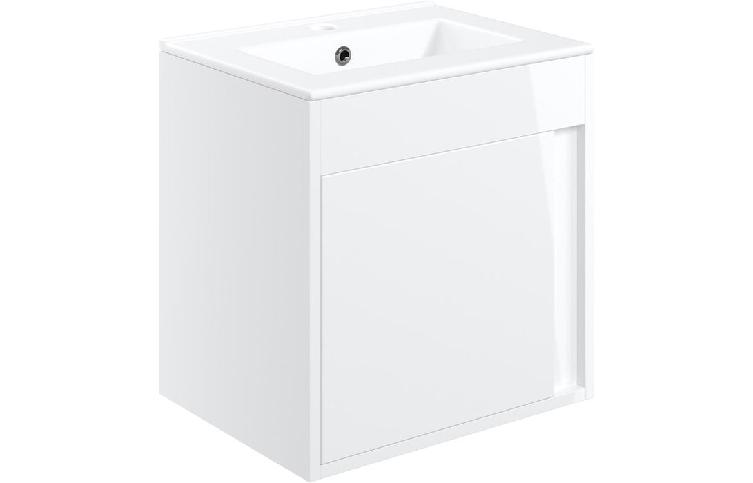 Elite 510mm Wall Hung Unit Inc. Basin - White Gloss