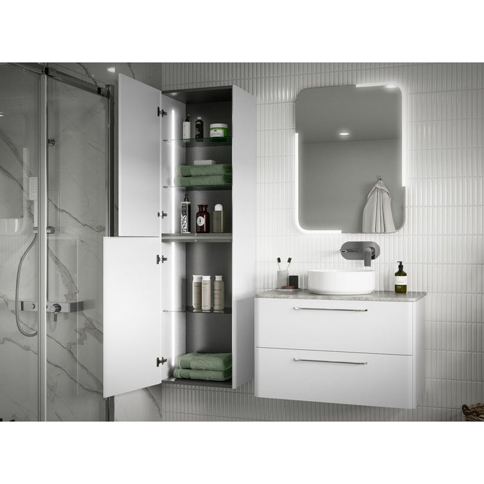 Grande 610mm Gloss White Floorstanding Basin Unit with Integrated LED Lighting