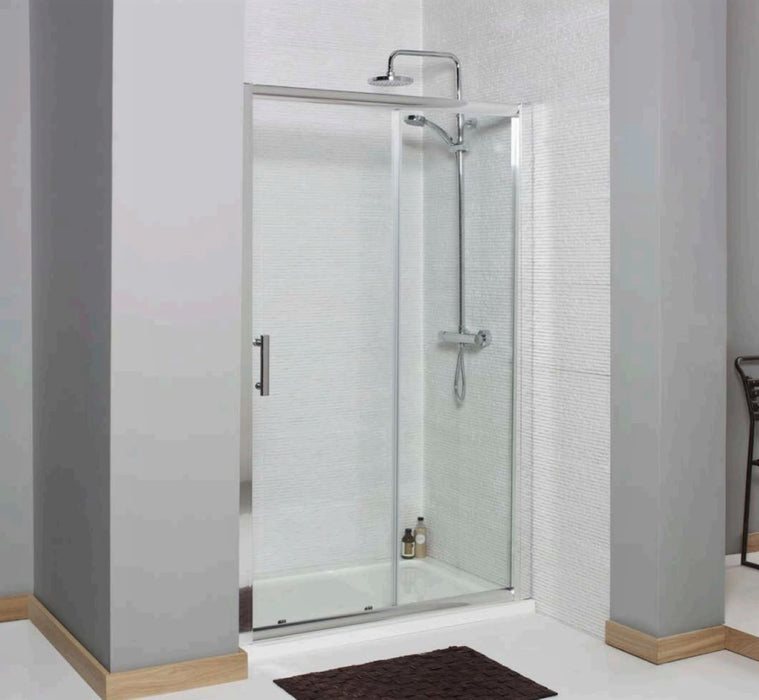 Luxury Chrome 6mm Sliding Shower Door with Optional Side Panel - Various Sizes